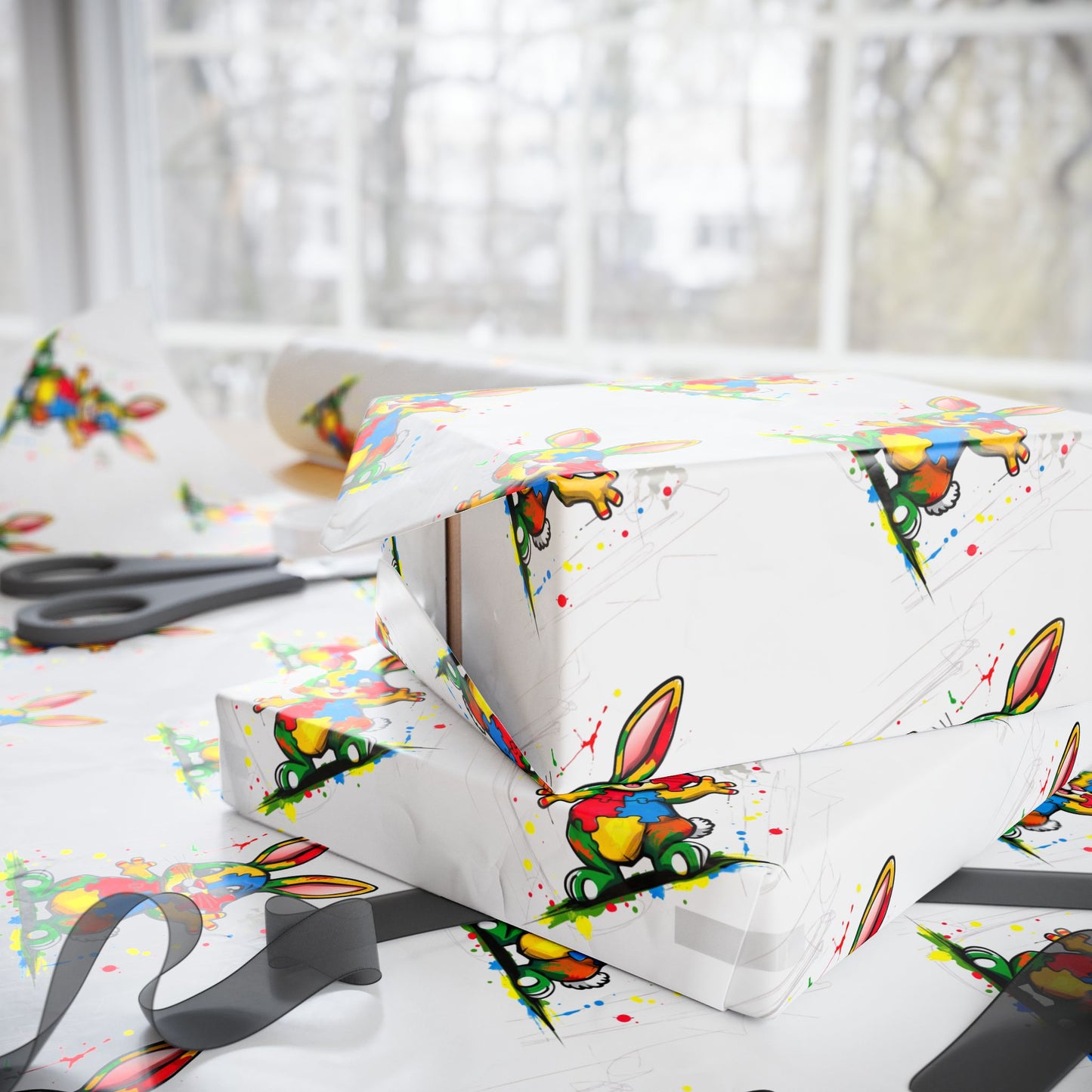 Autism Awareness Bunny Wrapping Paper