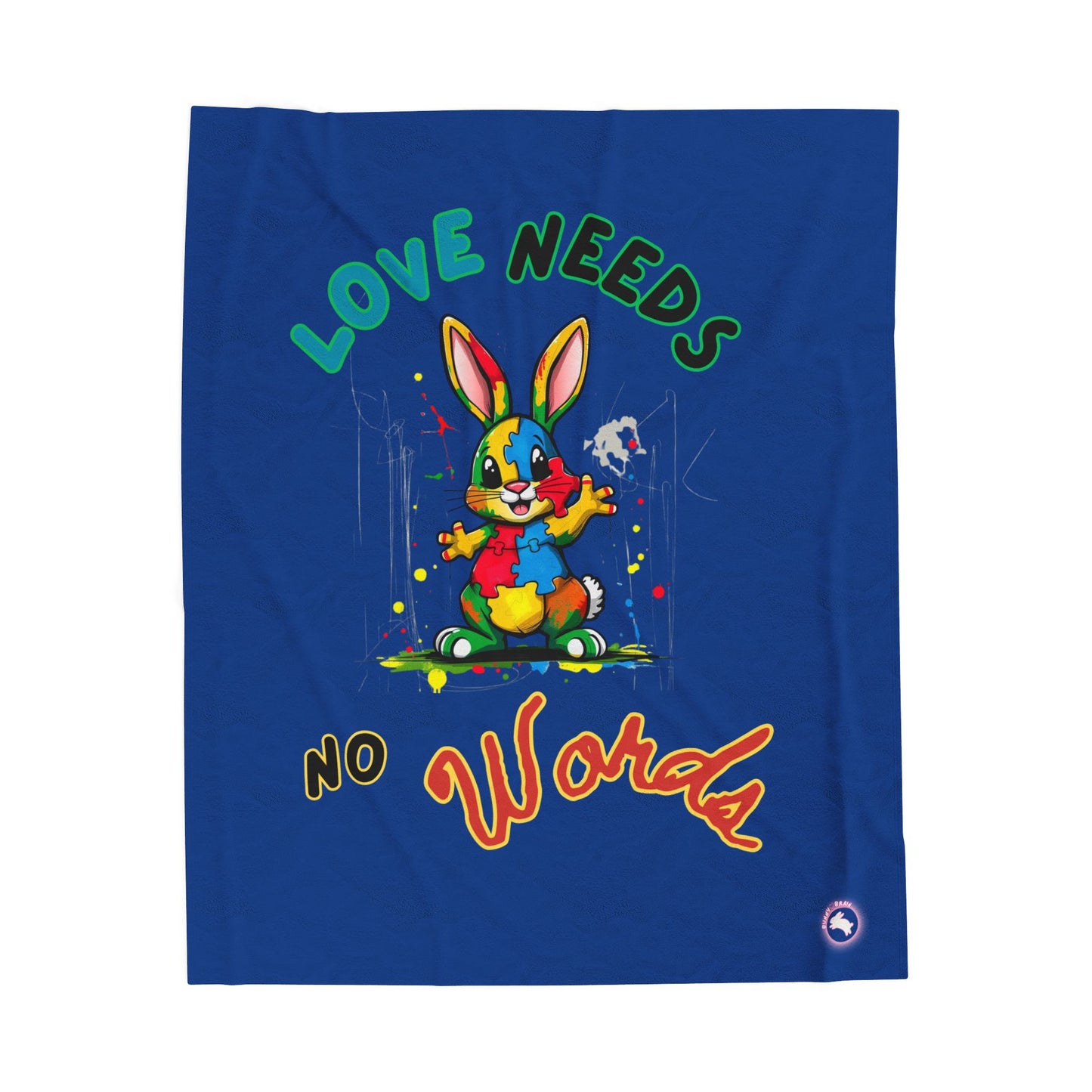 Love Needs No Words Autism Awareness Plush Blanket