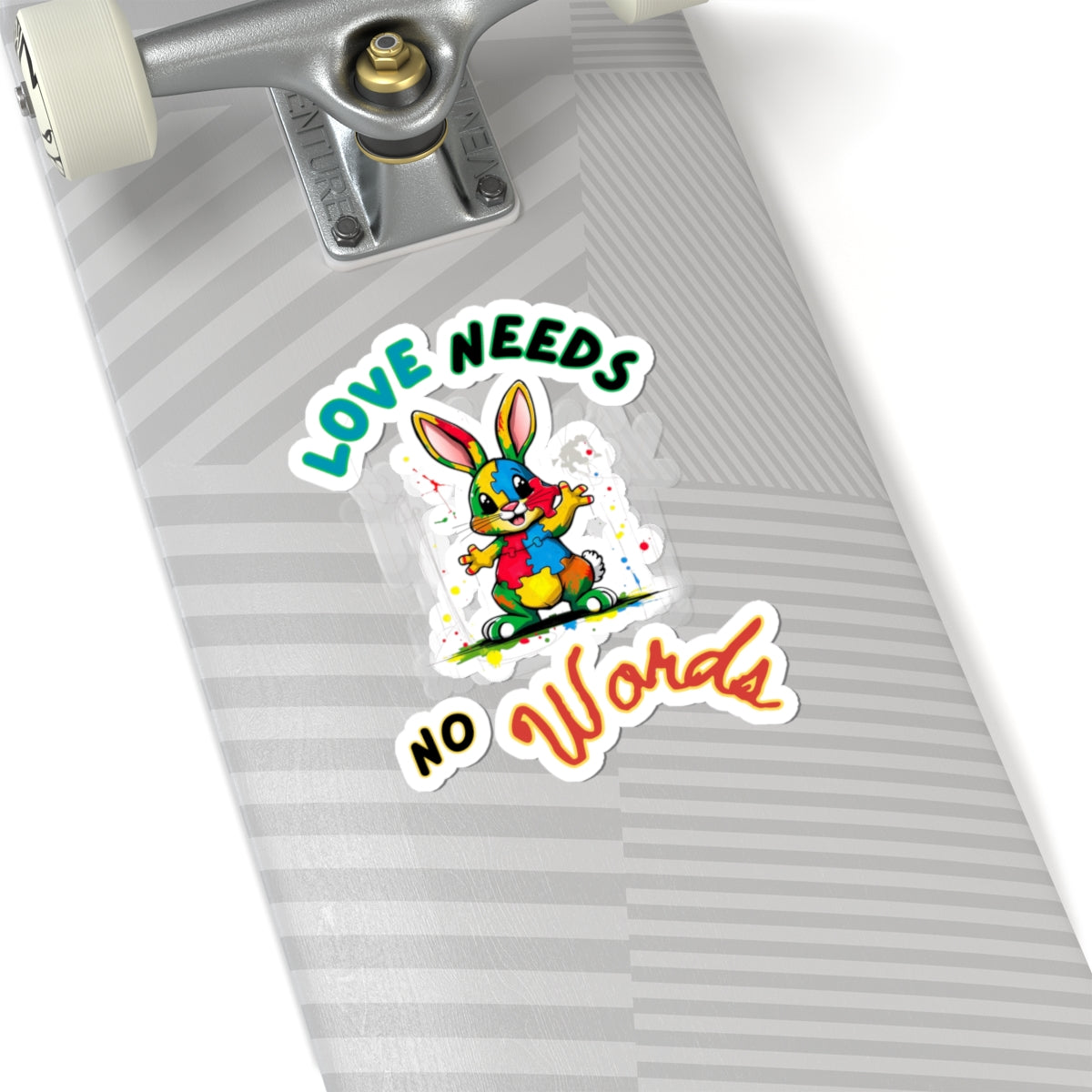 Colorful Love Needs No Words Bunny Sticker