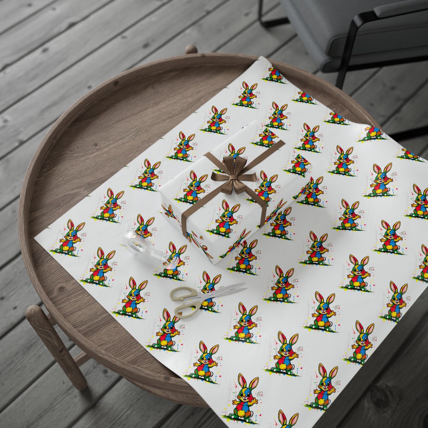 Autism Awareness Bunny Wrapping Paper